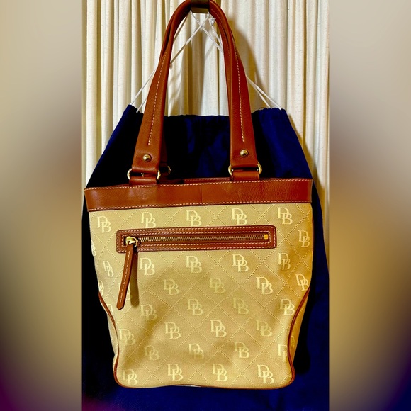 Dooney & Bourke Leather and Canvas Medium Zip Tote - Picture 2 of 7